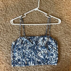 Abercrombie & Fitch Blue and White Smocked Top